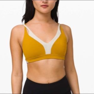 Lululemon New Ambition Bra • Gold / Cream • 6